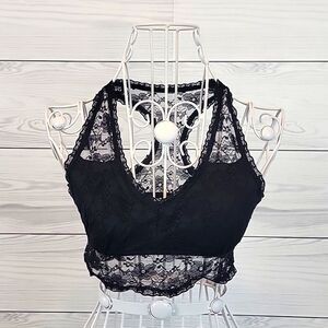 Unbranded black lace bralette racerback Women's Size S